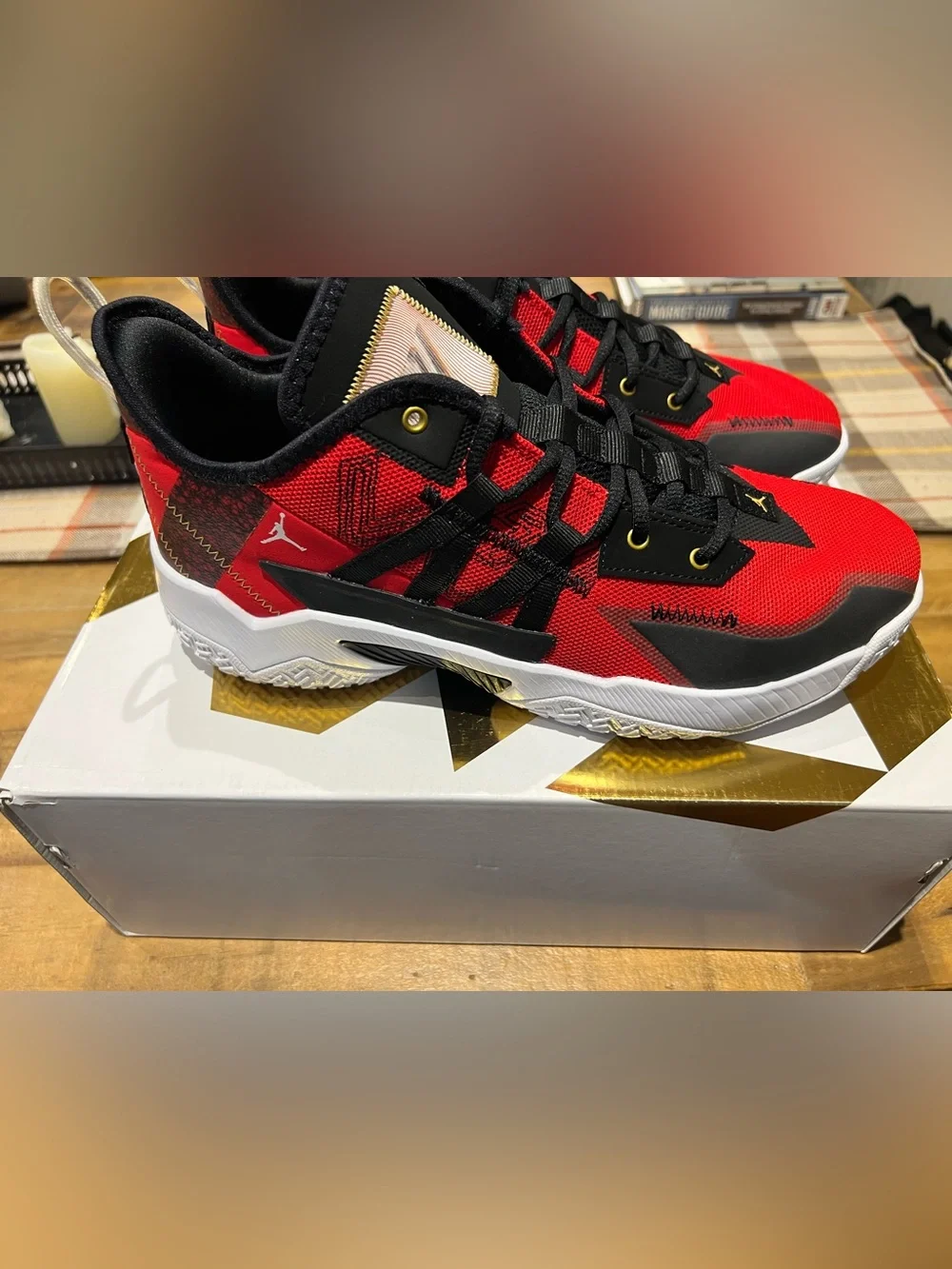 Jordan One Take ll  University Red/Metallic Gold